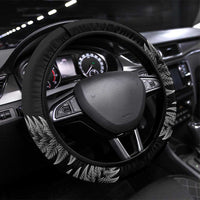 New Zealand Darts Steering Wheel Cover Aotearoa Fern Mix Paua Shell Manaia - Black LT14 Universal Fit Black - Polynesian Pride