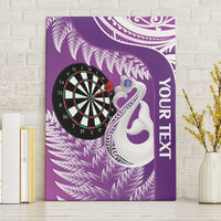 Personalised New Zealand Darts Canvas Wall Art Aotearoa Fern Mix Paua Shell Manaia - Purple LT14 Without Frame Purple - Polynesian Pride