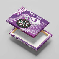 Personalised New Zealand Darts Canvas Wall Art Aotearoa Fern Mix Paua Shell Manaia - Purple LT14 - Polynesian Pride
