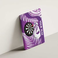 Personalised New Zealand Darts Canvas Wall Art Aotearoa Fern Mix Paua Shell Manaia - Purple LT14 - Polynesian Pride