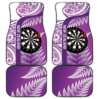 Personalised New Zealand Darts Car Mats Aotearoa Fern Mix Paua Shell Manaia - Purple LT14 - Polynesian Pride