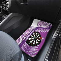 Personalised New Zealand Darts Car Mats Aotearoa Fern Mix Paua Shell Manaia - Purple LT14 - Polynesian Pride