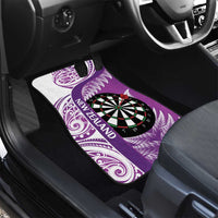Personalised New Zealand Darts Car Mats Aotearoa Fern Mix Paua Shell Manaia - Purple LT14 - Polynesian Pride
