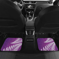 Personalised New Zealand Darts Car Mats Aotearoa Fern Mix Paua Shell Manaia - Purple LT14 Set 2pcs - Back Purple - Polynesian Pride