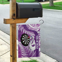 Personalised New Zealand Darts Garden Flag Aotearoa Fern Mix Paua Shell Manaia - Purple LT14 - Polynesian Pride