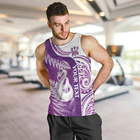 Personalised New Zealand Darts Men Tank Top Aotearoa Fern Mix Paua Shell Manaia - Purple LT14 Purple - Polynesian Pride