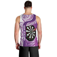 Personalised New Zealand Darts Men Tank Top Aotearoa Fern Mix Paua Shell Manaia - Purple LT14 - Polynesian Pride