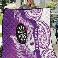 Personalised New Zealand Darts Quilt Aotearoa Fern Mix Paua Shell Manaia - Purple LT14 Purple - Polynesian Pride