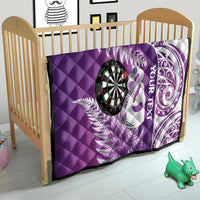 Personalised New Zealand Darts Quilt Aotearoa Fern Mix Paua Shell Manaia - Purple LT14 - Polynesian Pride