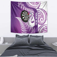 Personalised New Zealand Darts Tapestry Aotearoa Fern Mix Paua Shell Manaia - Purple LT14 - Polynesian Pride