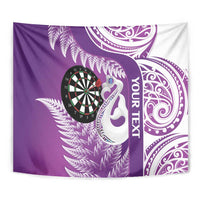 Personalised New Zealand Darts Tapestry Aotearoa Fern Mix Paua Shell Manaia - Purple LT14 - Polynesian Pride