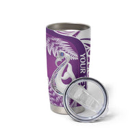 Personalised New Zealand Darts Tumbler Cup Aotearoa Fern Mix Paua Shell Manaia - Purple LT14 - Polynesian Pride