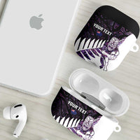 New Zealand Silver Fern Rugby Custom AirPods Case Go All Black Purple Maori Paua Shell LT14 - Polynesian Pride