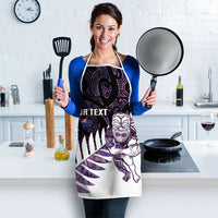 New Zealand Silver Fern Rugby Custom Apron Go All Black Purple Maori Paua Shell LT14 - Polynesian Pride