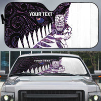 New Zealand Silver Fern Rugby Custom Auto Sun Shade Go All Black Purple Maori Paua Shell LT14 Purple - Polynesian Pride