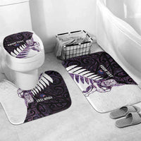 New Zealand Silver Fern Rugby Custom Bathroom Set Go All Black Purple Maori Paua Shell LT14 Mat Set Only (3 pcs) One Size Purple - Polynesian Pride