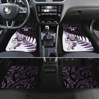 New Zealand Silver Fern Rugby Custom Car Mats Go All Black Purple Maori Paua Shell LT14 Set 4pcs Purple - Polynesian Pride