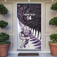 New Zealand Silver Fern Rugby Custom Door Cover Go All Black Purple Maori Paua Shell LT14 Purple - Polynesian Pride