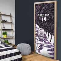 New Zealand Silver Fern Rugby Custom Door Cover Go All Black Purple Maori Paua Shell LT14 - Polynesian Pride