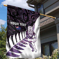 New Zealand Silver Fern Rugby Custom Garden Flag Go All Black Purple Maori Paua Shell LT14 - Polynesian Pride