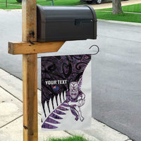 New Zealand Silver Fern Rugby Custom Garden Flag Go All Black Purple Maori Paua Shell LT14 - Polynesian Pride