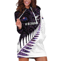 New Zealand Silver Fern Rugby Custom Hoodie Dress Go All Black Purple Maori Paua Shell LT14 Purple - Polynesian Pride