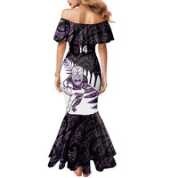 New Zealand Silver Fern Rugby Custom Mermaid Dress Go All Black Purple Maori Paua Shell LT14 - Polynesian Pride