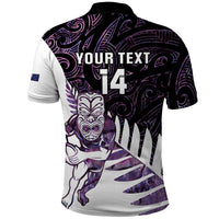 New Zealand Silver Fern Rugby Custom Polo Shirt Go All Black Purple Maori Paua Shell LT14 - Polynesian Pride