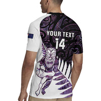 New Zealand Silver Fern Rugby Custom Rugby Jersey Go All Black Purple Maori Paua Shell LT14 - Polynesian Pride
