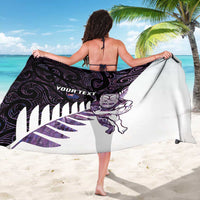 New Zealand Silver Fern Rugby Custom Sarong Go All Black Purple Maori Paua Shell LT14 - Polynesian Pride