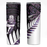 New Zealand Silver Fern Rugby Custom Skinny Tumbler Go All Black Purple Maori Paua Shell LT14 Purple - Polynesian Pride