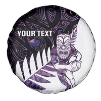 New Zealand Silver Fern Rugby Custom Spare Tire Cover Go All Black Purple Maori Paua Shell LT14 - Polynesian Pride