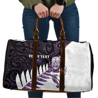 New Zealand Silver Fern Rugby Custom Travel Bag Go All Black Purple Maori Paua Shell LT14 Purple - Polynesian Pride