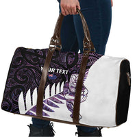 New Zealand Silver Fern Rugby Custom Travel Bag Go All Black Purple Maori Paua Shell LT14 - Polynesian Pride