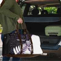 New Zealand Silver Fern Rugby Custom Travel Bag Go All Black Purple Maori Paua Shell LT14 - Polynesian Pride