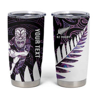 New Zealand Silver Fern Rugby Custom Tumbler Cup Go All Black Purple Maori Paua Shell LT14 Purple - Polynesian Pride