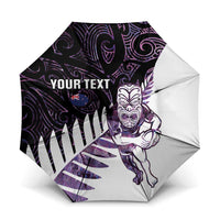 New Zealand Silver Fern Rugby Custom Umbrella Go All Black Purple Maori Paua Shell LT14 One Size Folded 11.42 inch Opened Diameter 37.4 inch Purple - Polynesian Pride