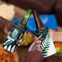 New Zealand Silver Fern Rugby Custom 4 in 1 Can Cooler Tumbler Go All Black Turquoise Maori Paua Shell LT14 - Polynesian Pride
