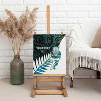 New Zealand Silver Fern Rugby Custom Canvas Wall Art Go All Black Turquoise Maori Paua Shell LT14 - Polynesian Pride