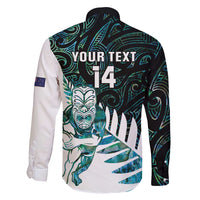 New Zealand Silver Fern Rugby Custom Family Matching Off Shoulder Maxi Dress and Hawaiian Shirt Go All Black Turquoise Maori Paua Shell LT14 - Polynesian Pride