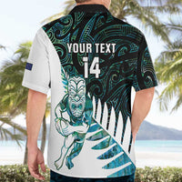 New Zealand Silver Fern Rugby Custom Hawaiian Shirt Go All Black Turquoise Maori Paua Shell LT14 - Polynesian Pride