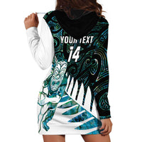 New Zealand Silver Fern Rugby Custom Hoodie Dress Go All Black Turquoise Maori Paua Shell LT14 - Polynesian Pride