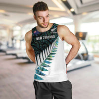 New Zealand Silver Fern Rugby Custom Men Tank Top Go All Black Turquoise Maori Paua Shell LT14 Turquoise - Polynesian Pride
