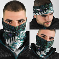 New Zealand Silver Fern Rugby Custom Neck Gaiter Go All Black Turquoise Maori Paua Shell LT14 - Polynesian Pride