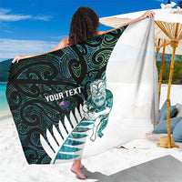 New Zealand Silver Fern Rugby Custom Sarong Go All Black Turquoise Maori Paua Shell LT14 One Size 44 x 66 inches Turquoise - Polynesian Pride