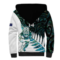 New Zealand Silver Fern Rugby Custom Sherpa Hoodie Go All Black Turquoise Maori Paua Shell LT14 - Polynesian Pride