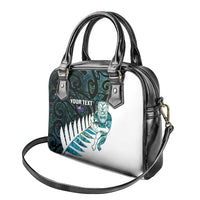 New Zealand Silver Fern Rugby Custom Shoulder Handbag Go All Black Turquoise Maori Paua Shell LT14 - Polynesian Pride