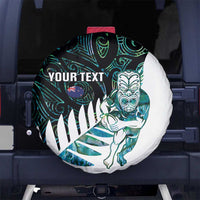 New Zealand Silver Fern Rugby Custom Spare Tire Cover Go All Black Turquoise Maori Paua Shell LT14 No hole Turquoise - Polynesian Pride