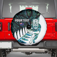 New Zealand Silver Fern Rugby Custom Spare Tire Cover Go All Black Turquoise Maori Paua Shell LT14 - Polynesian Pride