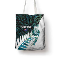 New Zealand Silver Fern Rugby Custom Tote Bag Go All Black Turquoise Maori Paua Shell LT14 - Polynesian Pride